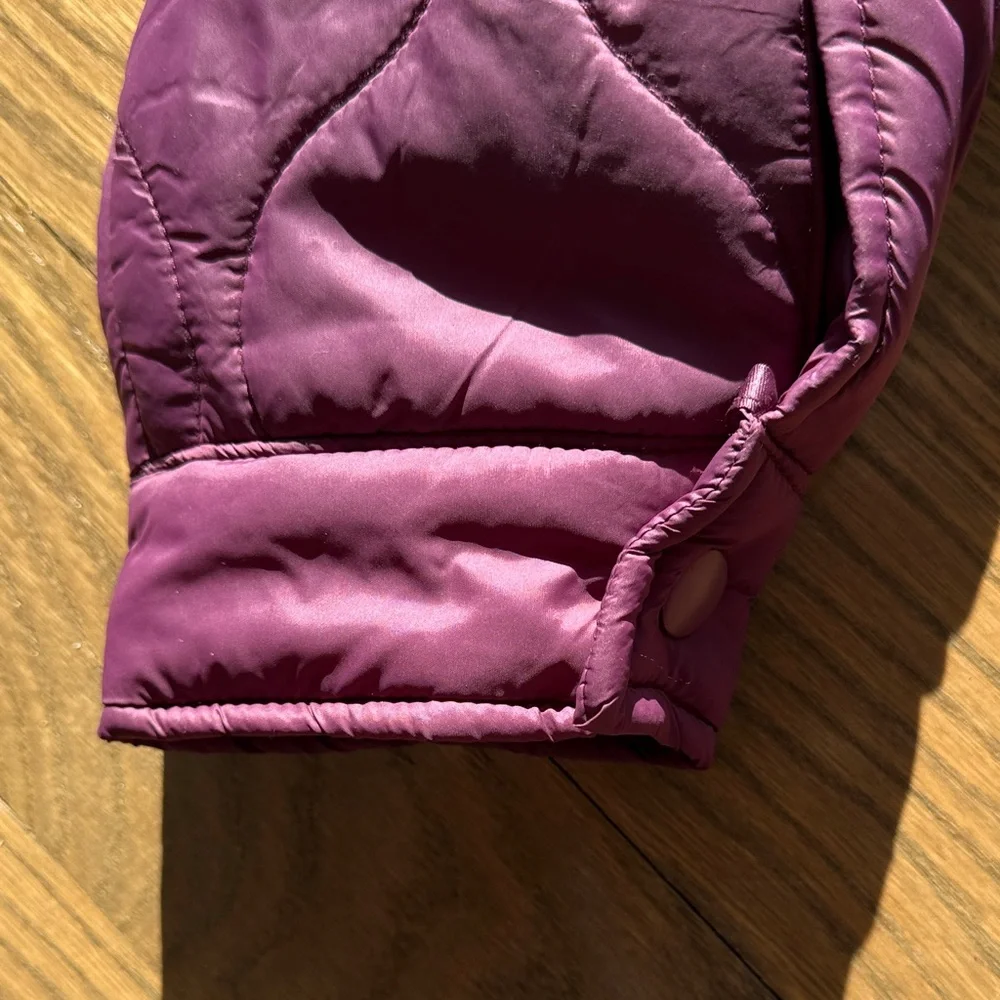 Plum Quilted Jacket with Front Pockets - Picture 7 of 12